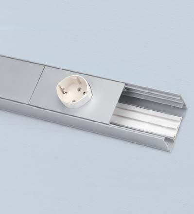 mm models) to the wall-mounted trunking (65x20 mm model).