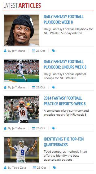 MORE THAN PLAYER NEWS Feature Articles: We have more columns each week than any fantasy sports site.