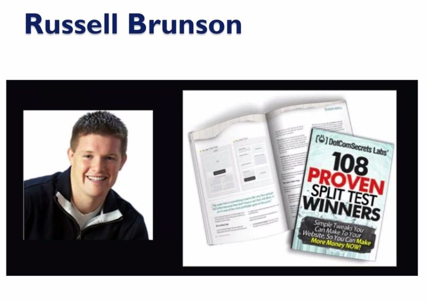 Example: Here is a marketer called Russell Brunson. He recently published a book called 108 Proven Split Test Winners. Book is very extraordinary in designs and contents.