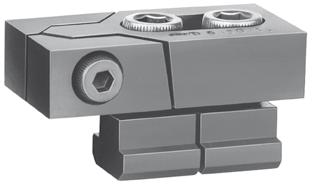 The clamping force is resolved to its horizontal and vertical components F1 and F2.