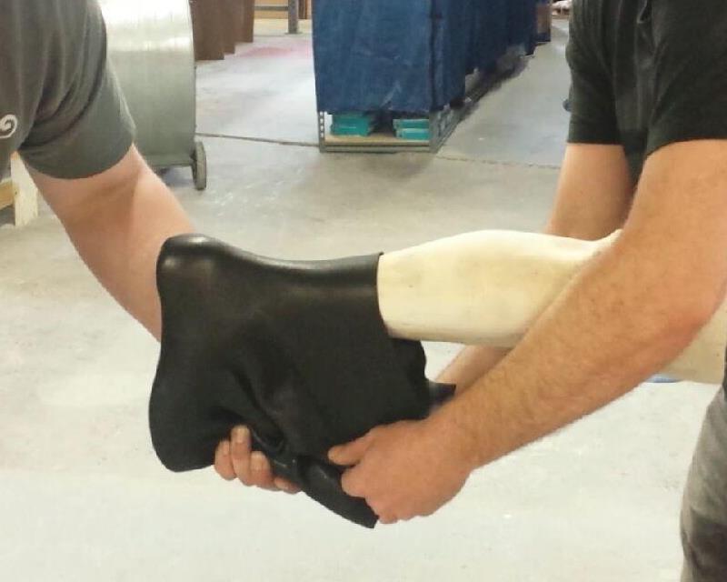 Using a 1/8 thick semi dense soft foam (Black Puff) pull a seamless booty for the
