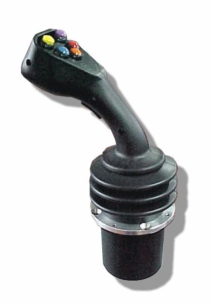 DESCRIPTION JP is a 2 or 3 axis electronic joystick with power outputs, able to directly control up to 6 proportional solenoid valves with PWM outputs proportional to joystick movements.