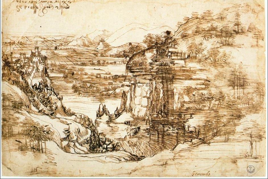In this first drawing of the landscape where