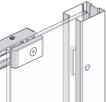 hinge folding glass using screw provided. Fully tighten screw using 4mm allen key and fit square cover cap to conceal screw head.