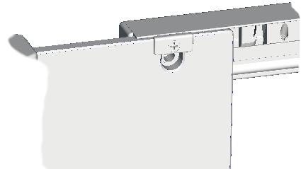 4.4 Insert one narrow glass panel into the corner seal and bottom corner bracket with the notches in the glass adjacent to the door opening as described in Fig.