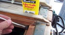 If you notice there is still quite a bit of sealant (or polyurethane from