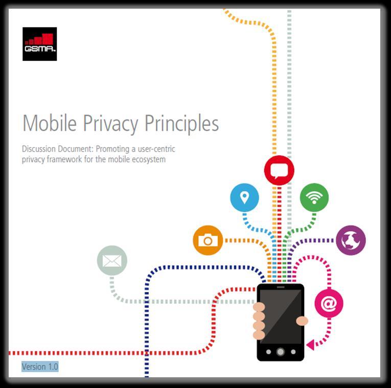 Mobile Privacy Principles 1. Openness, Transparency and Notice 2. Purpose & Use 3. User Choice and Control 4. Data Minimisation and Retention 5.
