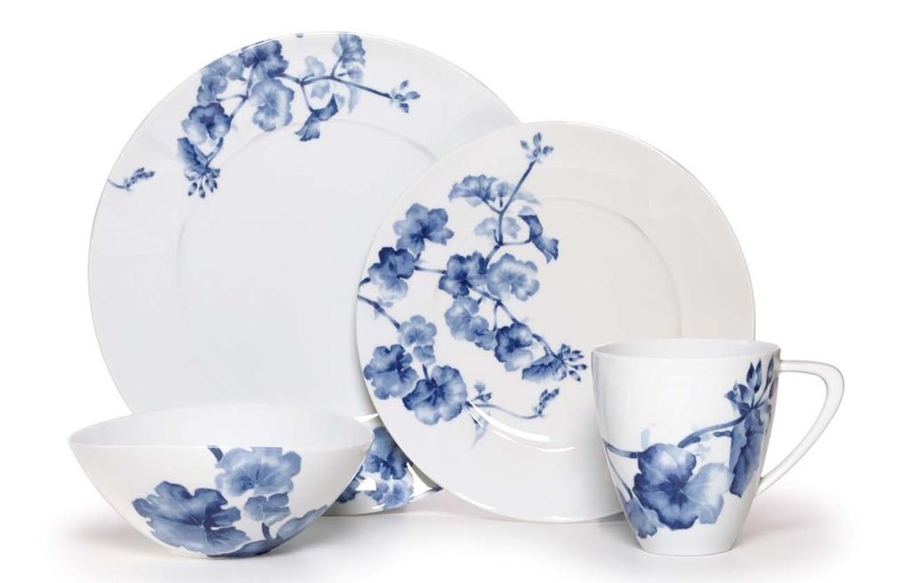 Mikasa Kiora Crafted in Portugal, Mikasa Kiora dinnerware features watercolor floral designs on an organic-shaped porcelain body.