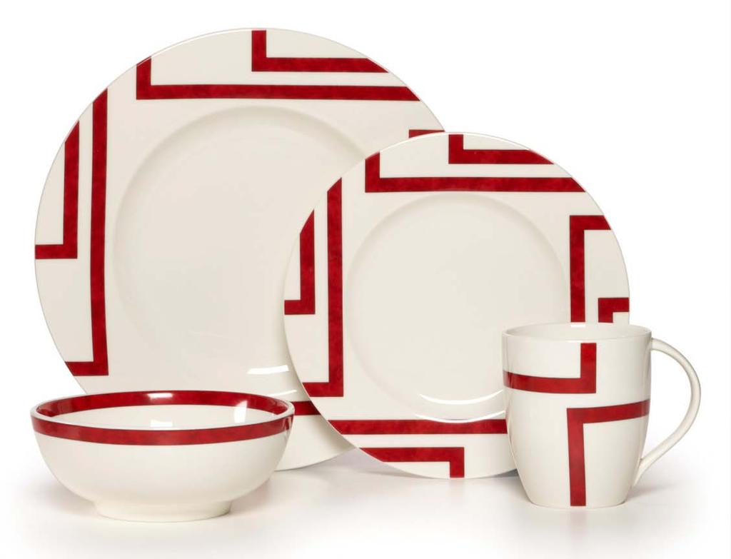Mikasa Brice Mikasa Brice dinnerware features modern design details that bring a unique and sophisticated look to the dining table. Brice dinnerware sets are available in blue, red, black, or grey.