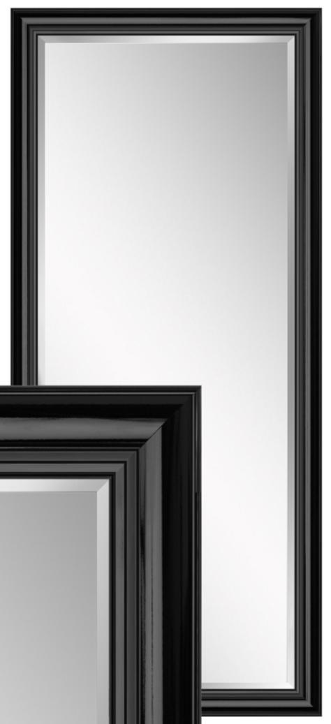 Grand Piano Leaner Mirror Features: 3 x 1 ½ High Gloss Black frame.