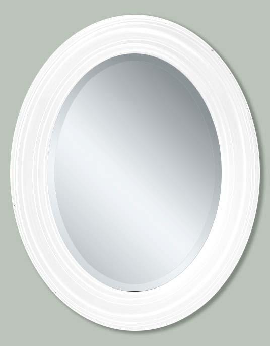 Sonoma White Oval Features: 3 ½ Composite wood Frame Semi Gloss white finish Traditional Detail