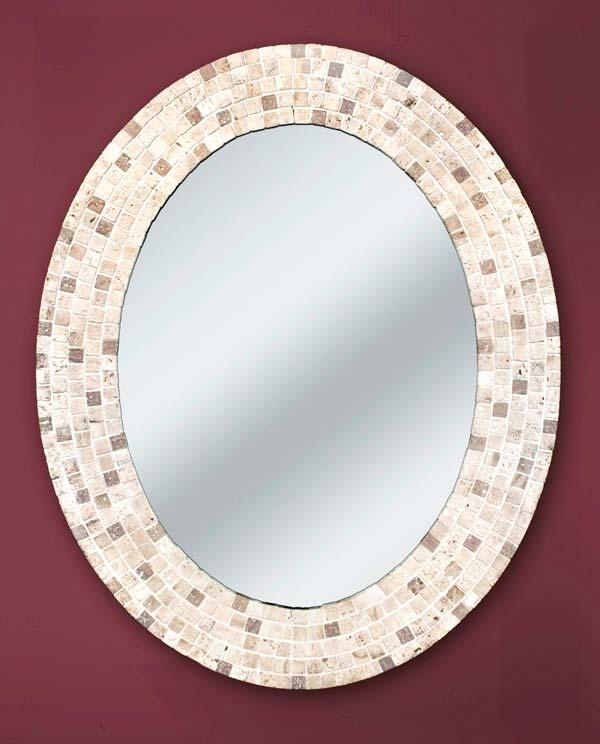 Travertine Mosaic Oval Features: Authentic Mosaic Travertine Tile Rich Earthtone colors-real Stone