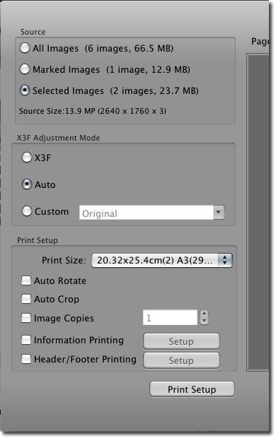 Print Setup Window is inscribed on the left side of this dialog box and Print preview window is inscribed on the right side. Paper size The paper size of the print will be displayed.