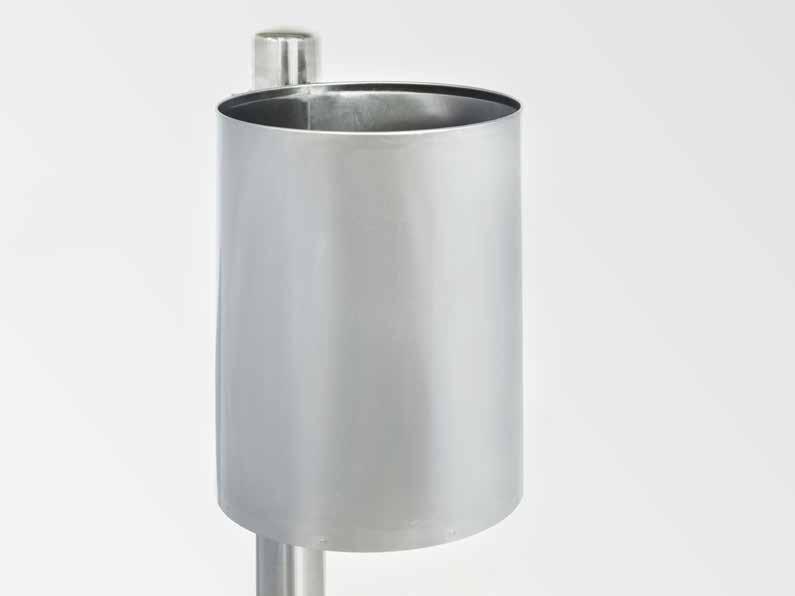 STAINLESS STEEL Waste container LIGHT ROUND Mounting on bollard or wall Waste container LIGHT ROUND 215,00 Eecution standard: Waste container