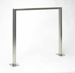 850 mm, Total height 1100 mm Square or rectangular cross section welded onto mitre Special designs possible also in galvanized or powder-coated version possible anytime.