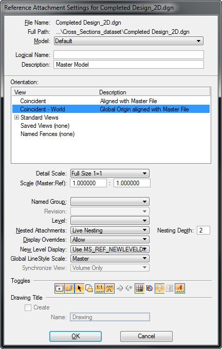 8. Populate the Reference Attachment Settings as shown.