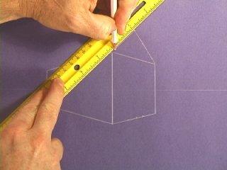 Use the ruler to draw a line from the dot to the first vertical line you drew.