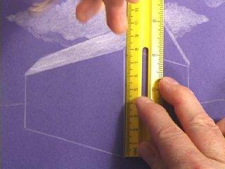 Now use your violet color and lay the ruler