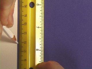 measuring the two points eleven centimeters from the