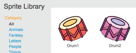 Scroll down until you see a drum sprite