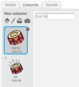 the text box Now that you have 2 different costumes for your drum, you