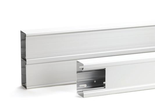 Pure White Over 180 RAL colours ville on specil order 110 x 70 130 x 70 170 x 70 220 x 70 twin comprtment SIGNO BA Aluminium Aluminium Trunking Solution Idel for environments in which