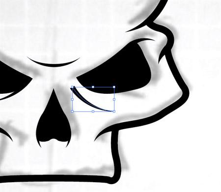 Add these short lines in key areas around the skull to give the impression of an inked appearance.