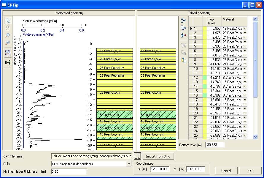 Soil Profile CPT The soil profile CPT is a new library in SEN, It enables the user to generate the soil profiles from CPT data. The generated soil profiles are used in Pile plan design /verification.