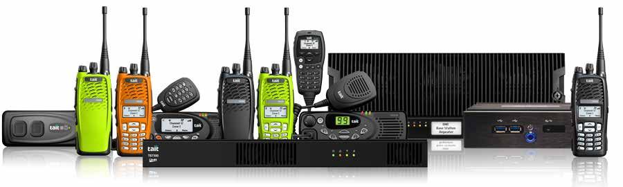 Tait DMR Infrastructure Stand-alone repeaters Complete Tait DMR trunked communications systems - including mobile and portable radios, basestations / repeaters and a trunked core network - are