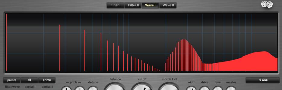 WAVE I/II Oscillators provides you with the base material for sound synthesis. They generate periodic oscillations of waveforms with controllable frequency.