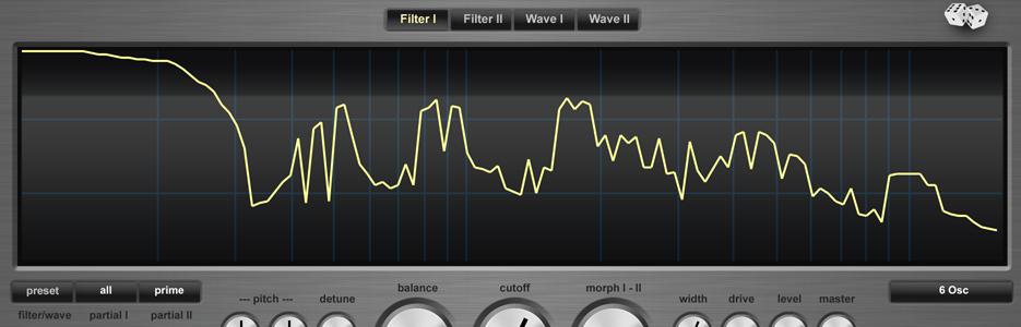 FILTER I/II The synthesis of Addicitve Synth is based around a spectrum filter, which allows you to specify the frequency response by drawing a filter contour in the spectrum display.