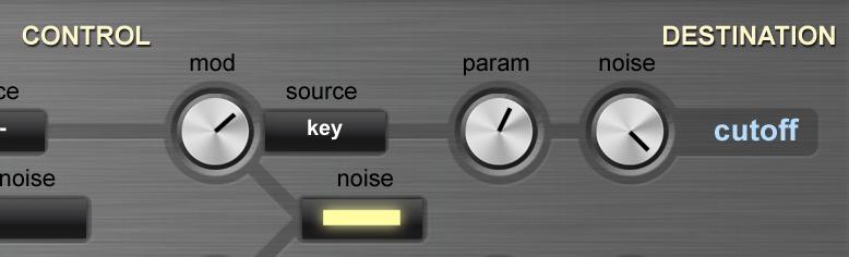 CONTROL With the control modulation you can directly use one of the modulation control sources to adjust a sound parameter.