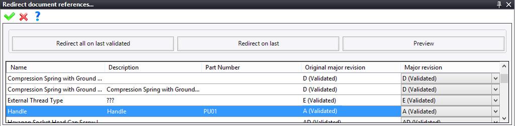 Exercise 14: The PDM TopSolid Design Basics Redirecting the references of the Puncher 2 document Right-click on the Puncher 2 document. In the Redirection menu, select Redirect References.