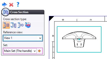 Exercise 5: The handle TopSolid Design Basics Making a cross section In the View tab, select the Cross Section function, choose the front view as the