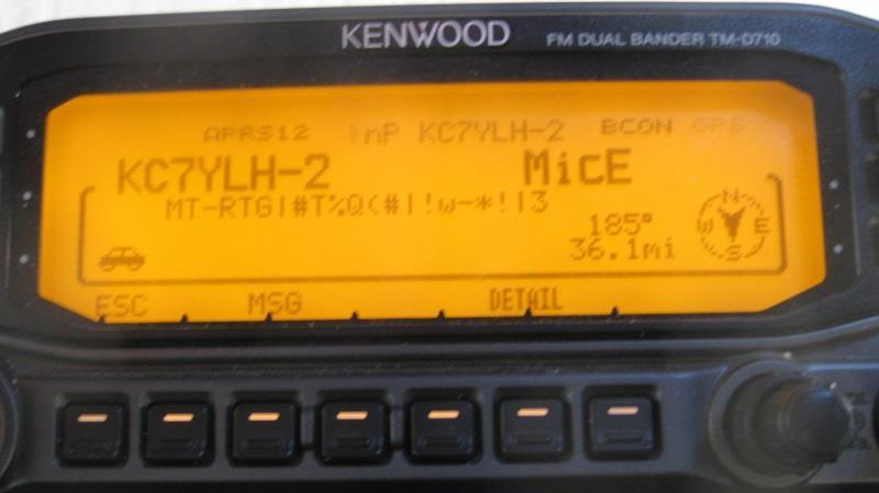 Kenwood TM-D710A mobile ham radio HARBOR instructions 6 This screen is what typically appears when you are just using the radio and a packet arrives.
