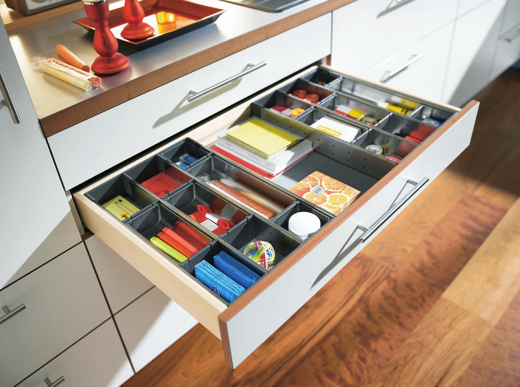 TANDEM plus BLUMOTION Additional Options ORGA-LINE Most kitchen buyers want more storage space and organization in their kitchens.