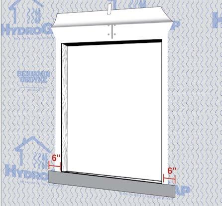 Then, cut housewrap back 2 at each window jamb and sill to reveal sheathing. Cut housewrap above top corners 45 degrees away from window opening to account for flashing width. C. Fold up top trapezoid shaped flap and secure temporarily with tape prior to installing window.