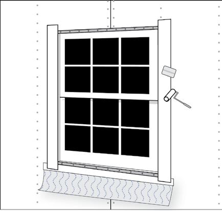 The loose edge will overlap the layer of HydroGap installed after window installation is complete. B.
