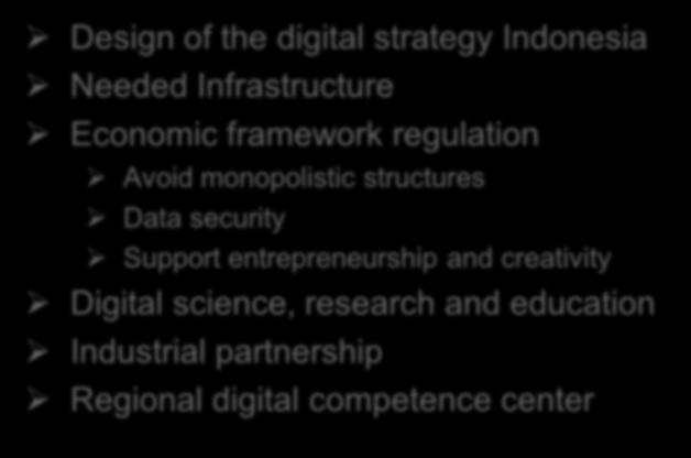 structures Data security Support entrepreneurship and creativity Digital science, research and