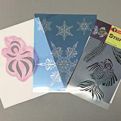 You can purchase or make stencils from many different materials.