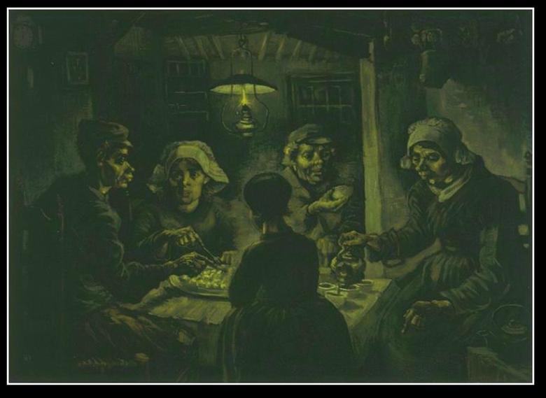 Van Gogh The Potato Eaters - 1885 The Potato Eaters is considered Van Gogh s first great painting. His goal was to paint people naturally.