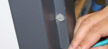 5. MARK TEMPLATE "DOOR CONTACT SENSOR" HOLE Mark the 3/4" Door Contact Sensor hole in the