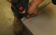 Measure and place a mark ( ) 2 across the upper recessed locker channel from