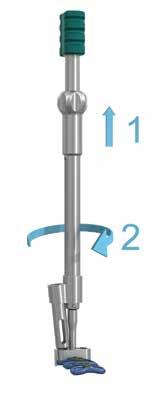 To rotate the barrel of a Fixed All-In- One Drill Guide from one screw hole to the next, lift up on the spherical