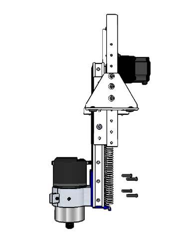 Once the motor is installed you can power up your system for this step. Use the Z-axis to help hold the extrusion in place while mounting the spindle.