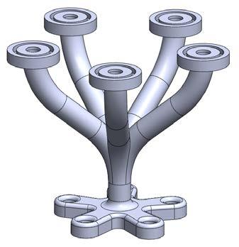 EXAMPLE #1 In this example the flanges towards the top of the part will cause