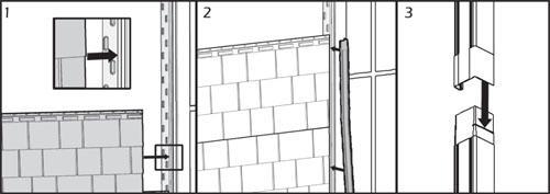 To install a second base, align the end of the base on the guide line (see image above) and nail base as specified in Step 3. 5. For regular siding trim installation go to the next step.