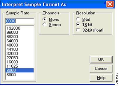 Figure 3-20 Interpret Sample Format Window Step 7 Use the settings, as shown in