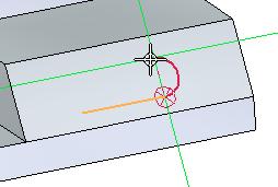 For the second point of the line, make sure the horizontal indicator displays and then click. Place a tangent arc.