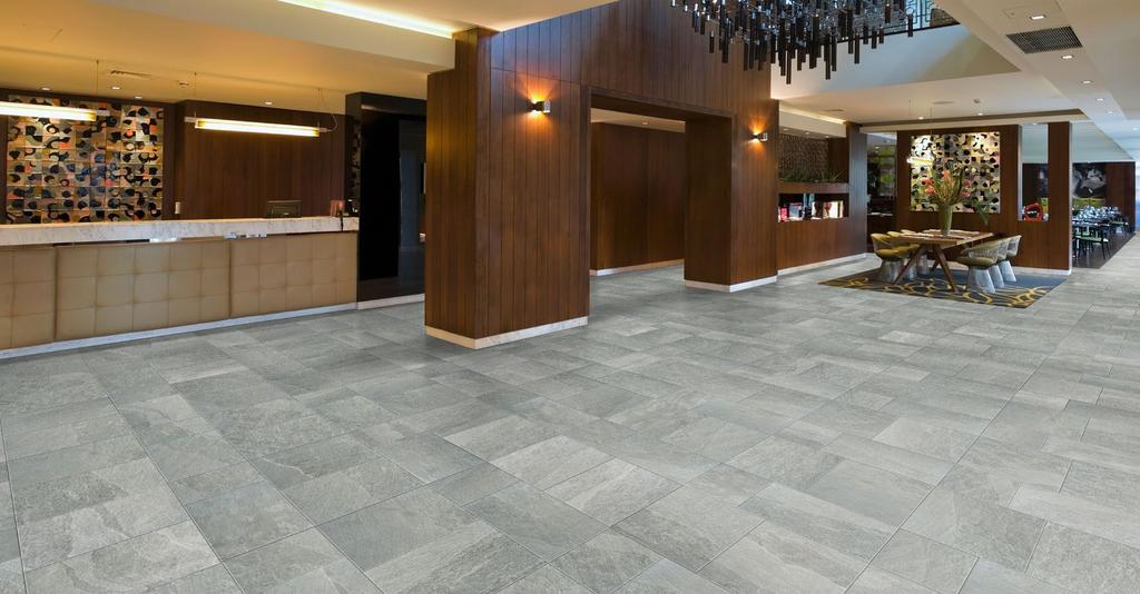 Shown: 28217 12x12,12x24 & 18x18 Light Grotto C L I F F S I D E BY Typical Uses Cliffside HDP color body porcelain floor tile is appropriate for all residential and commercial wall, countertop and